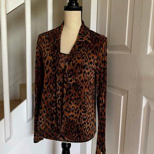 Chico's Travelers Two Piece Animal Print Jacket size 0